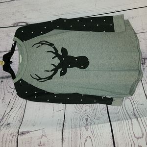 Reindeer top size large, gray